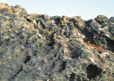 Cavities in these amphibolite rocks